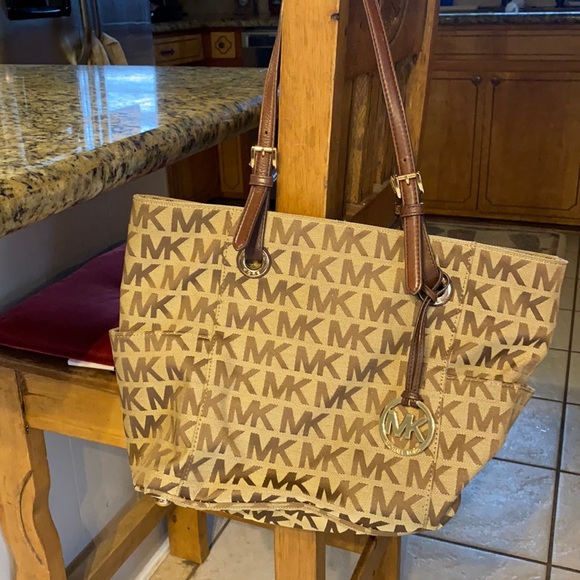 Michael Kors Handbags - Michael Kors Brown Logo Tote